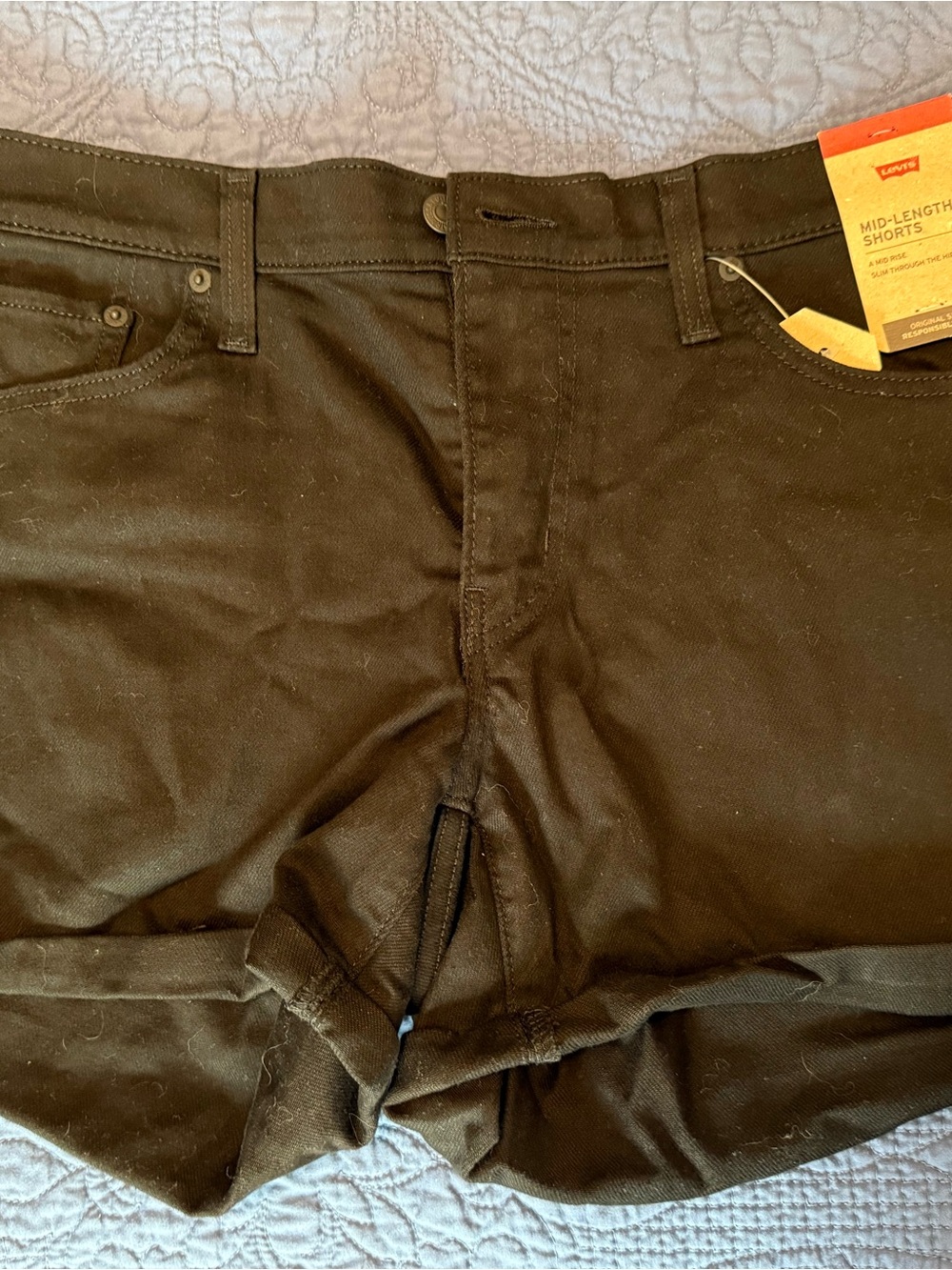 Levi's Black Casual Mid-Length Shorts